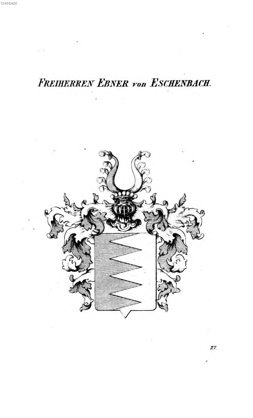 Ebner von Eschenbach — Tyroff オーストリア君主国紋章集の原図