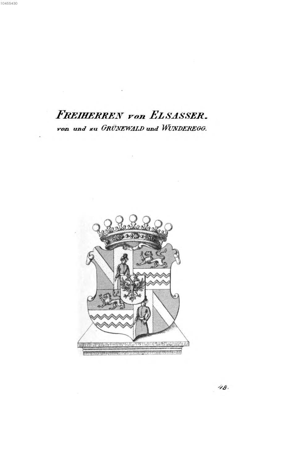 Elsasser V und Z Grünewald und Wunderegg — Tyroff オーストリア君主国紋章集の原図
