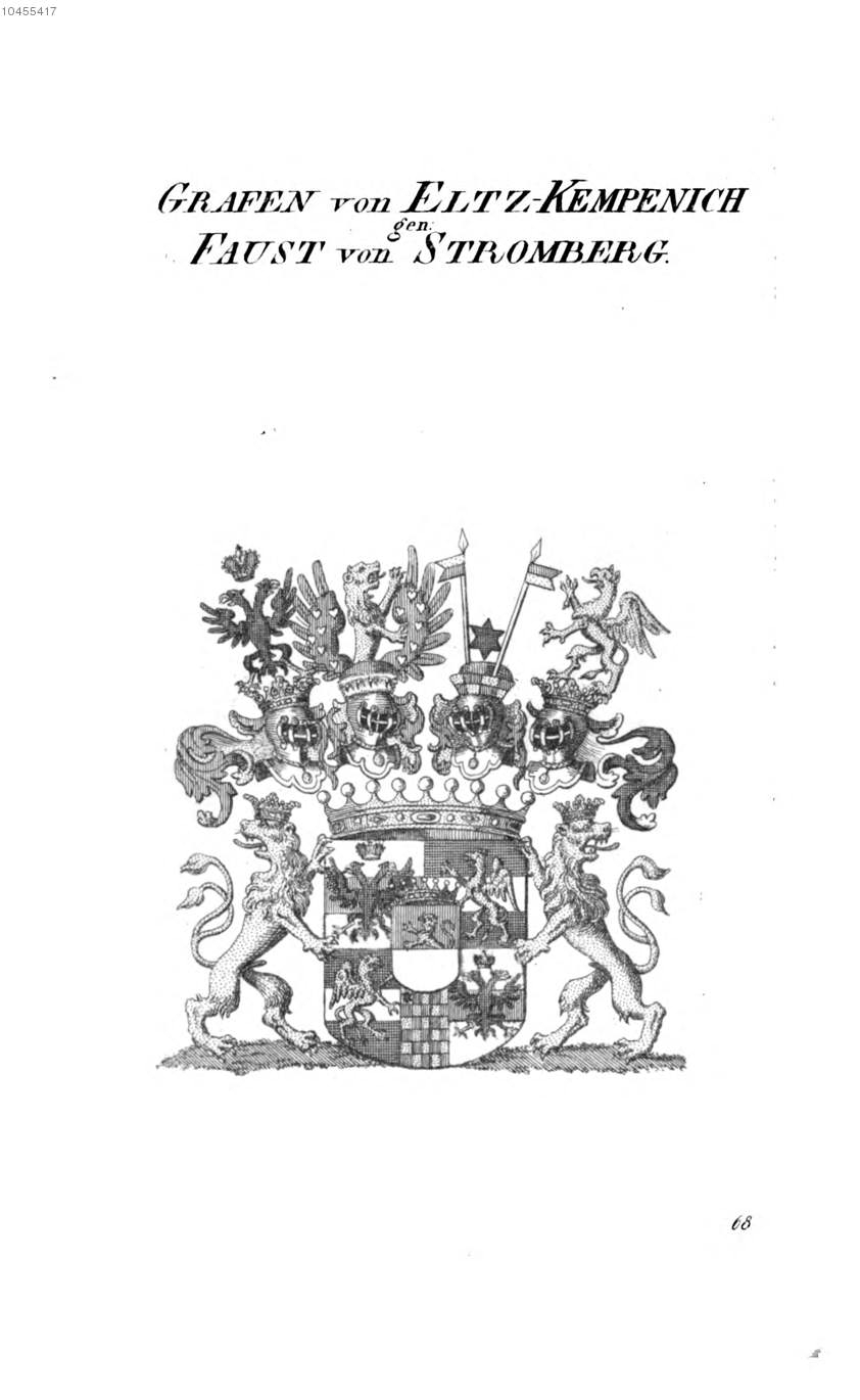 Eltz Kempenich Gen Faust von Stromberg — Tyroff オーストリア君主国紋章集の原図