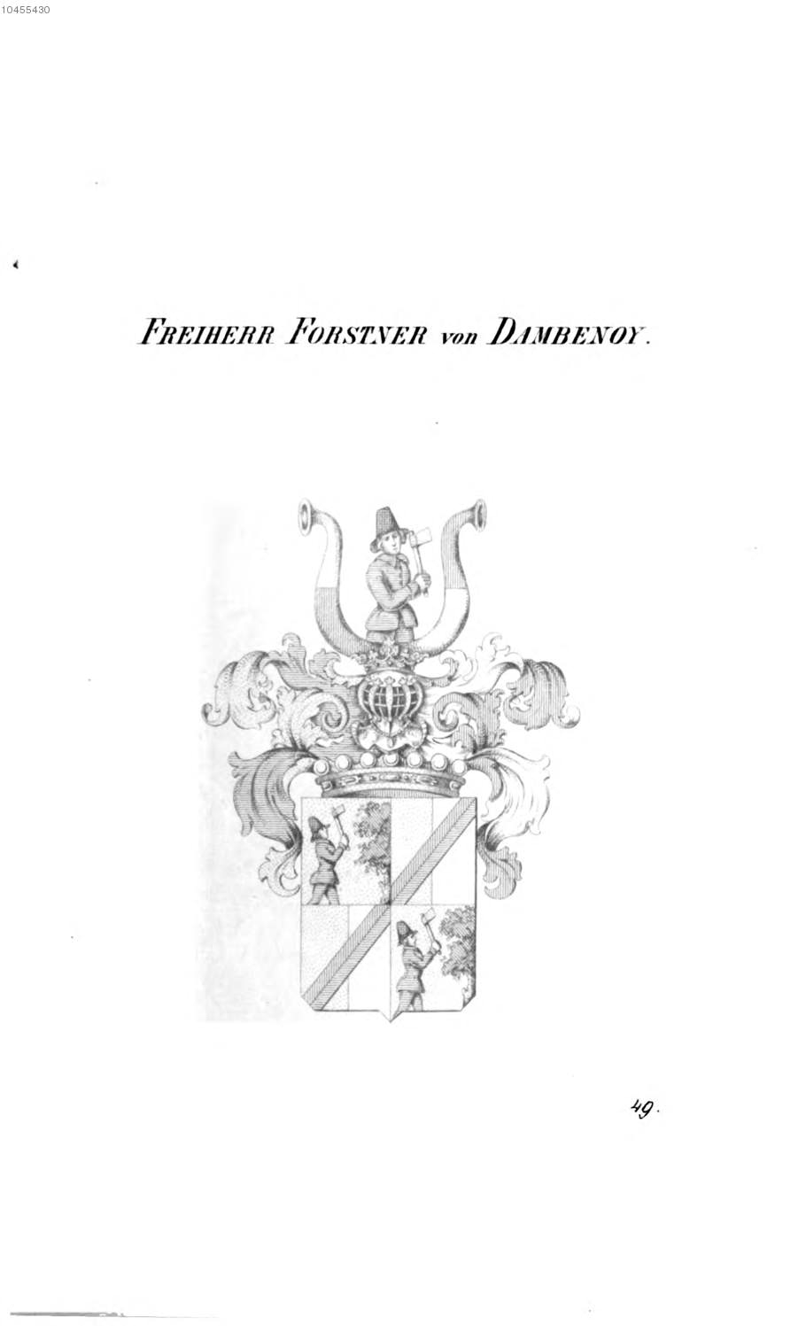 Forstner von Dambenoy — Tyroff オーストリア君主国紋章集の原図