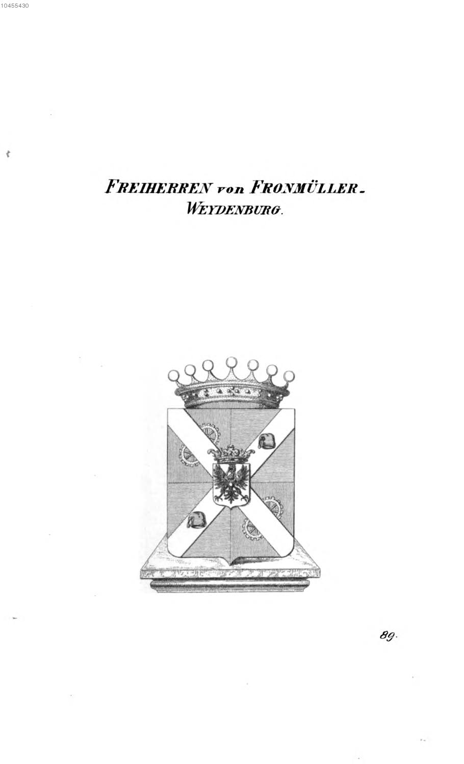 Fronmüller Weydenburg — Tyroff オーストリア君主国紋章集の原図