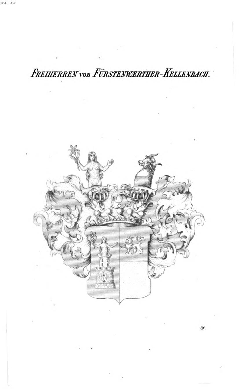 Fürstenwaerther Kellenbach Fürstenwärther — Tyroff オーストリア君主国紋章集の原図