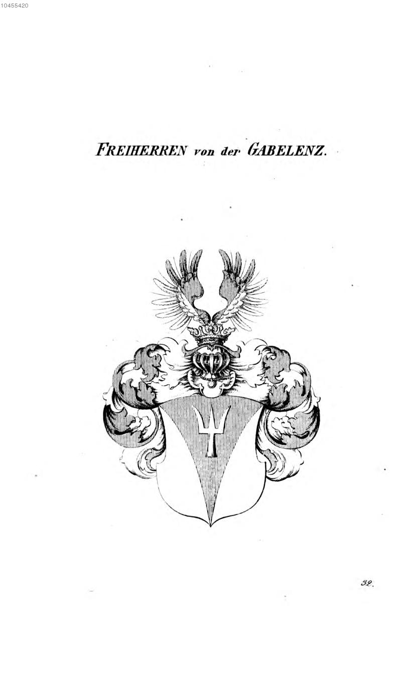 Gabelenz von D Gabelenz — Tyroff オーストリア君主国紋章集の原図