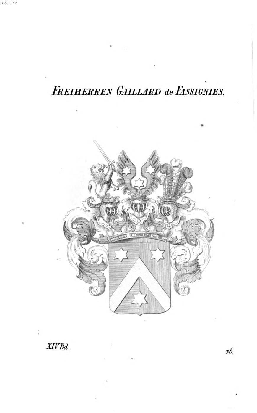 Gaillard de Fassignies — Tyroff オーストリア君主国紋章集の原図