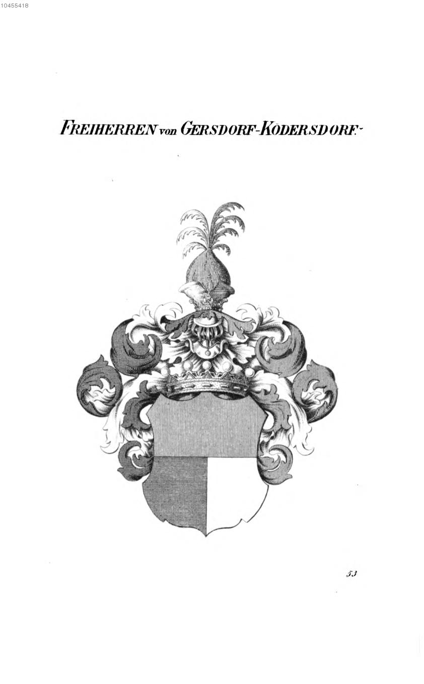 Gersdorf Kodersdorf — Tyroff オーストリア君主国紋章集の原図