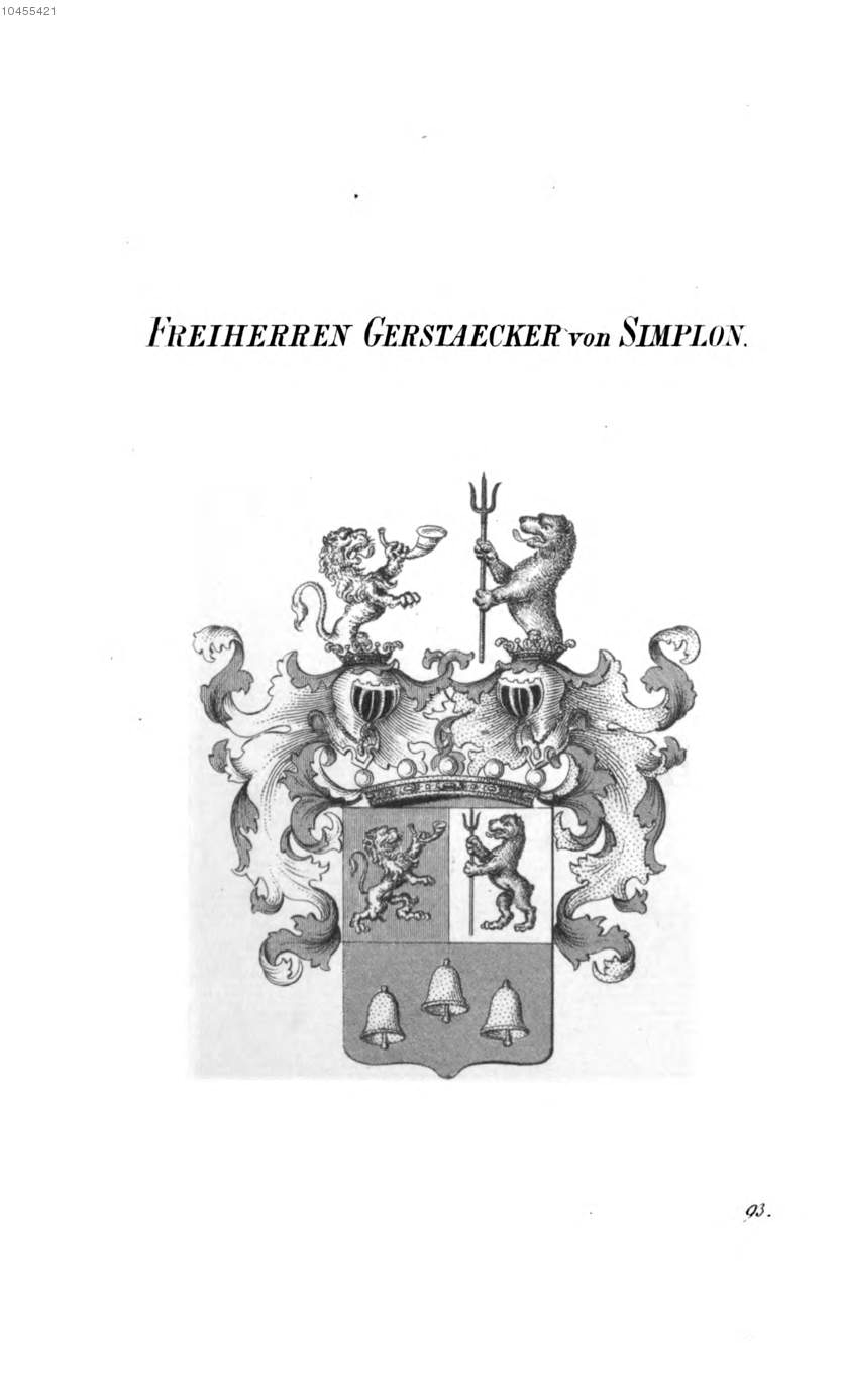 Gerstaecker von Simplon Gerstäcker von Simplon 2 — Tyroff オーストリア君主国紋章集の原図