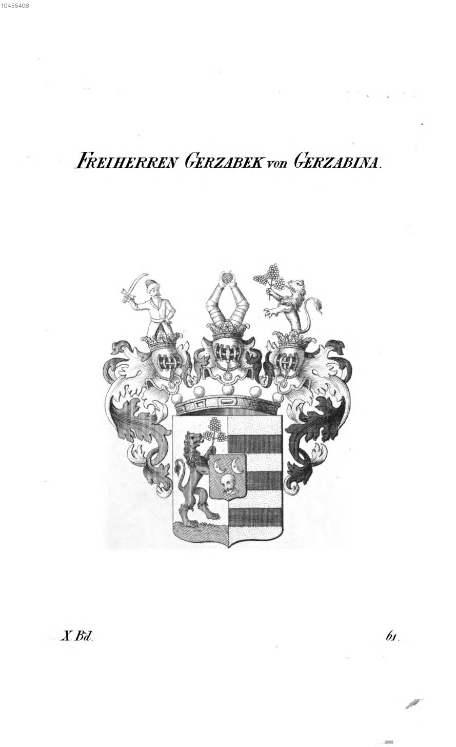Gerzabek von Gerzabina — Tyroff オーストリア君主国紋章集の原図