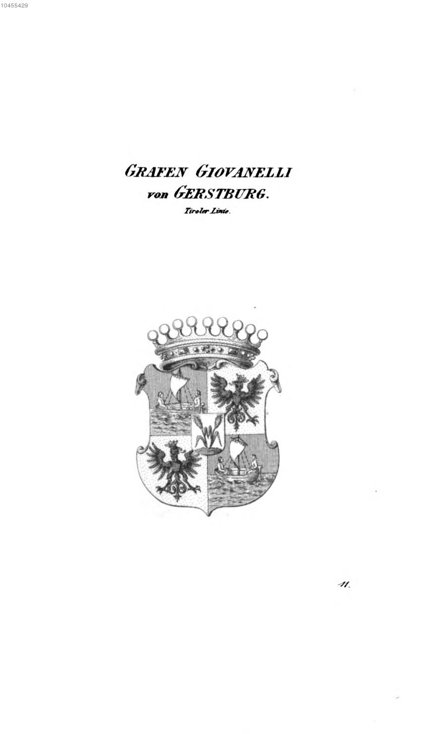 Giovanelli von Gerstburg 2 — Tyroff オーストリア君主国紋章集の原図