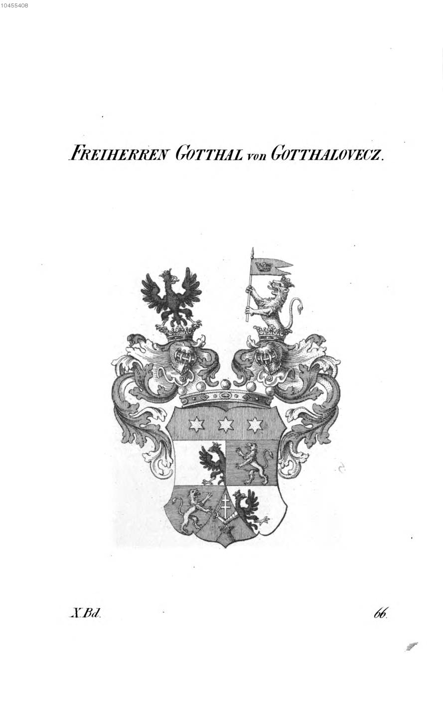 Gotthal von Gotthalovecz — Tyroff オーストリア君主国紋章集の原図