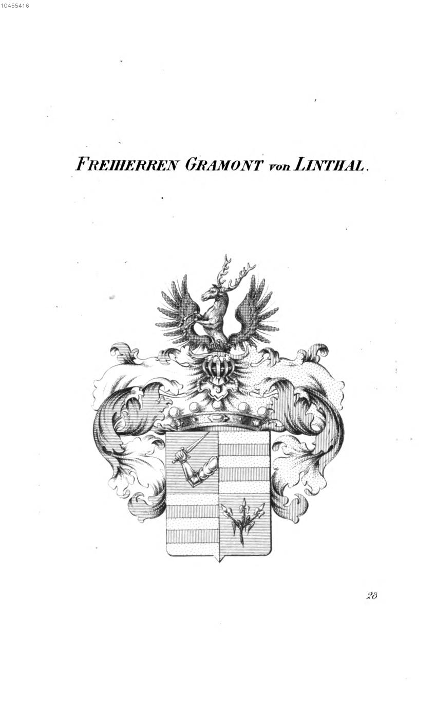 Gramont von Linthal — Tyroff オーストリア君主国紋章集の原図