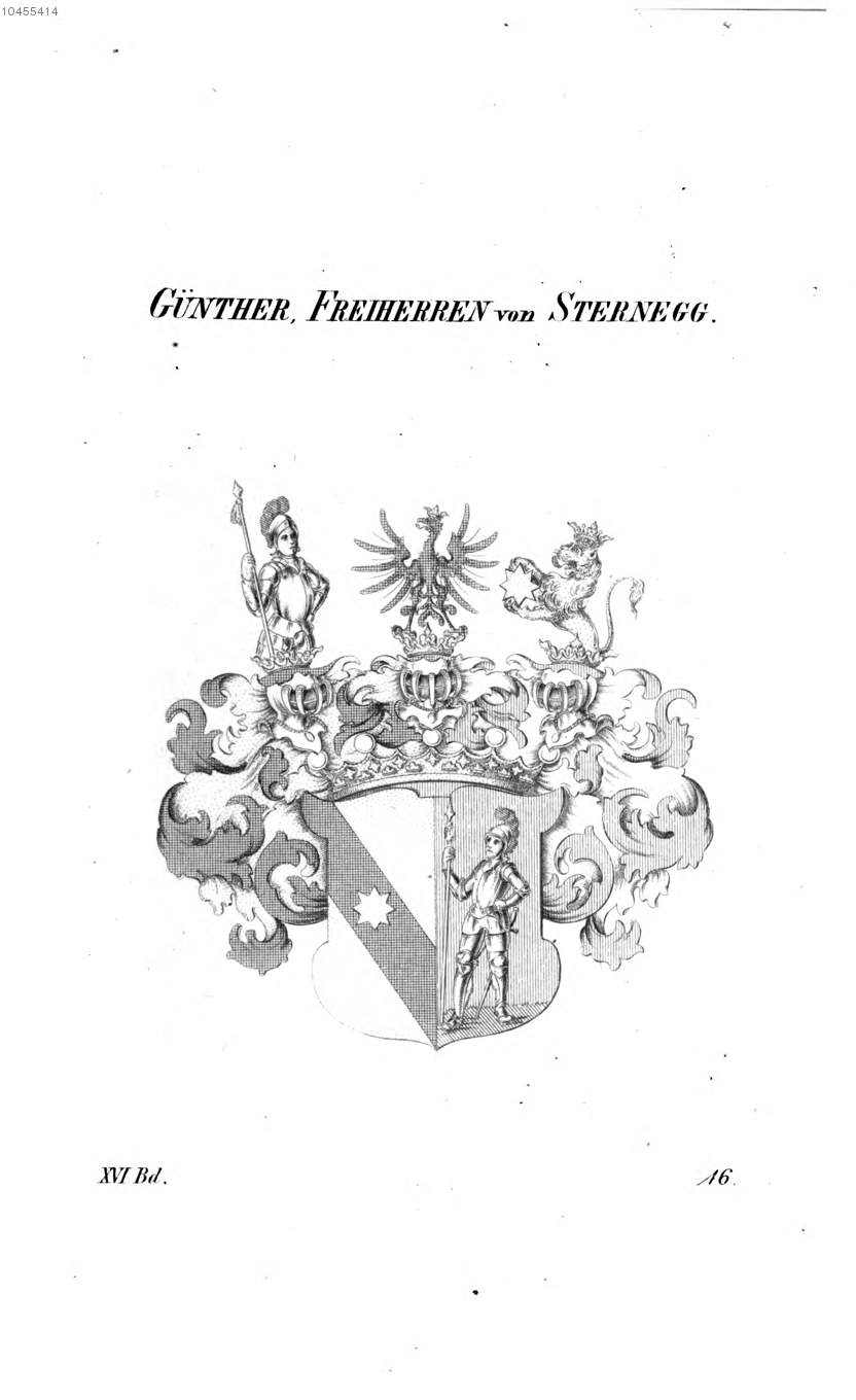 Günther von Sternegg — Tyroff オーストリア君主国紋章集の原図