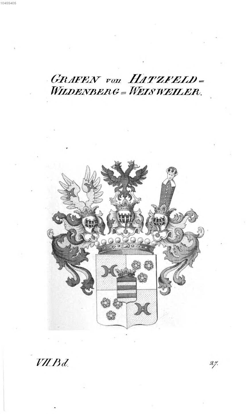 Hatzfeld Wildenberg — Tyroff オーストリア君主国紋章集の原図
