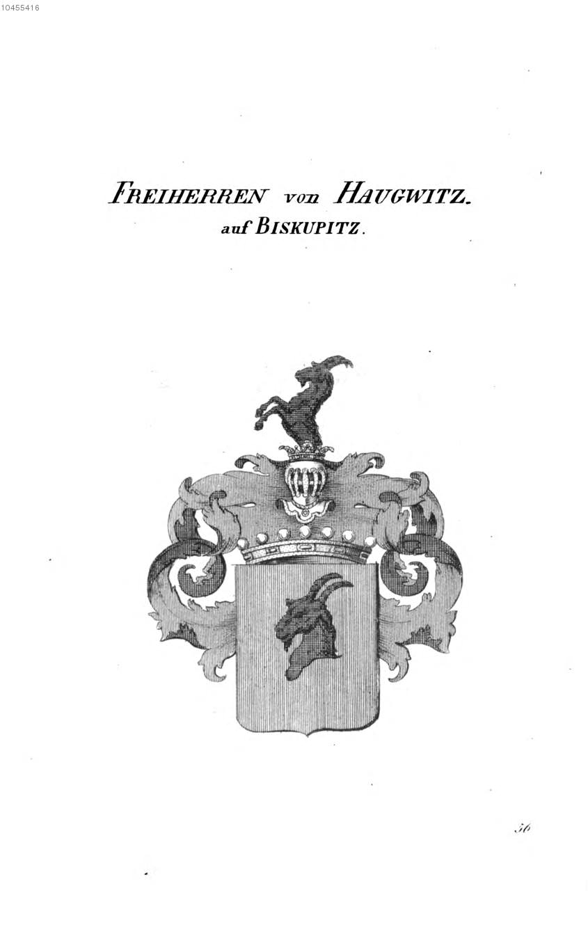 Haugwitz Auf Biskupitz — Tyroff オーストリア君主国紋章集の原図