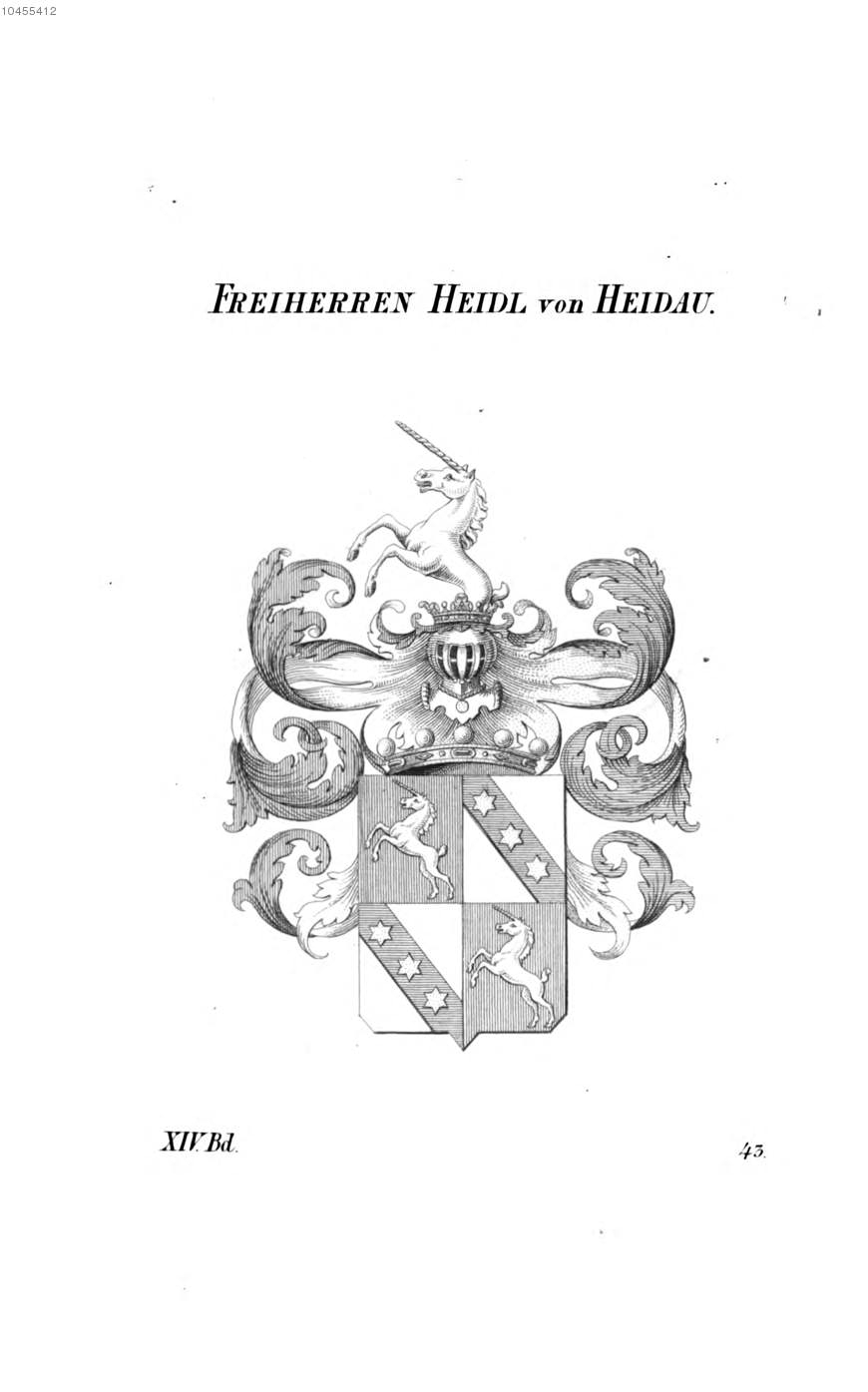 Heidl von Heidau — Tyroff オーストリア君主国紋章集の原図