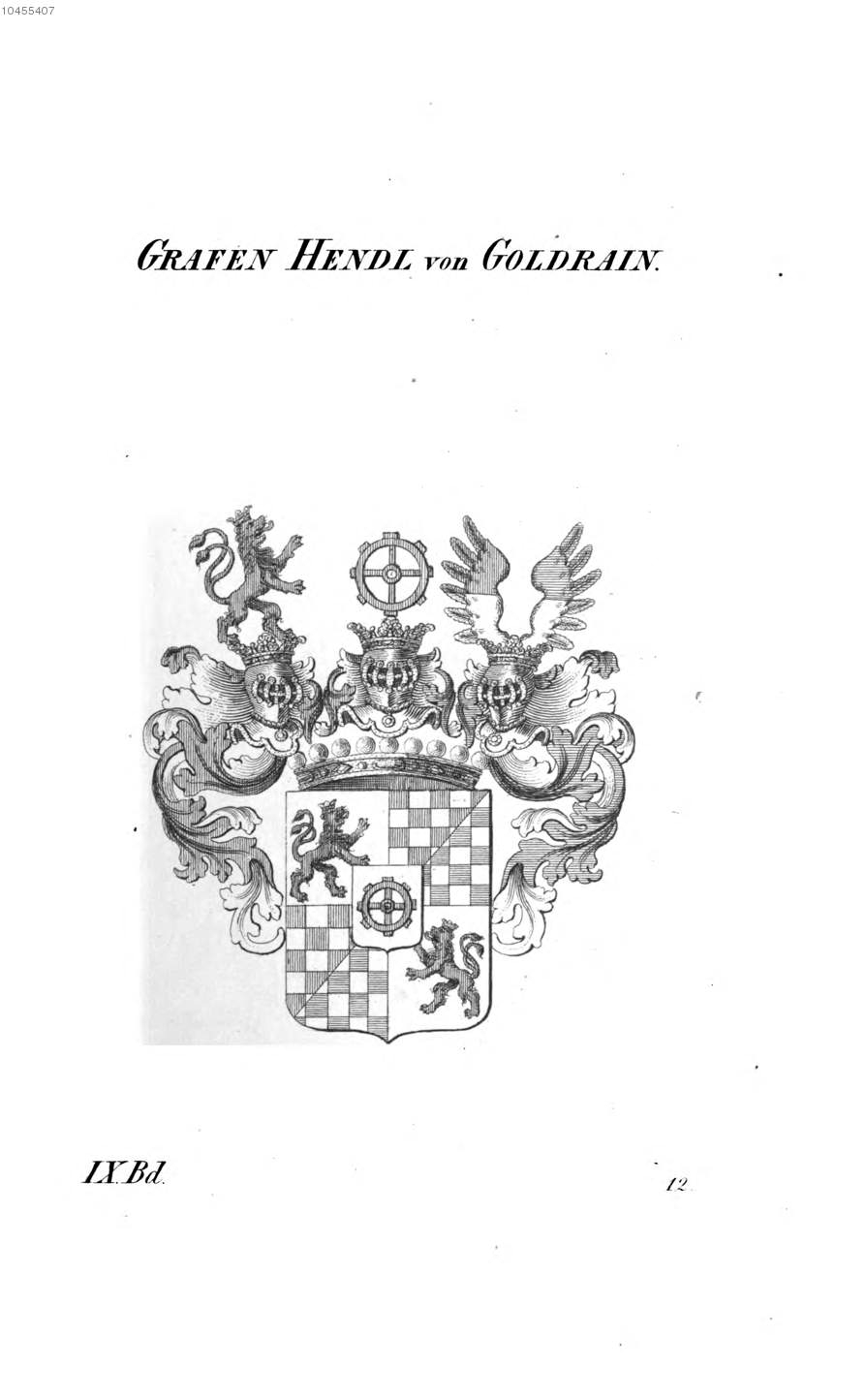 Hendl von Goldrain — Tyroff オーストリア君主国紋章集の原図