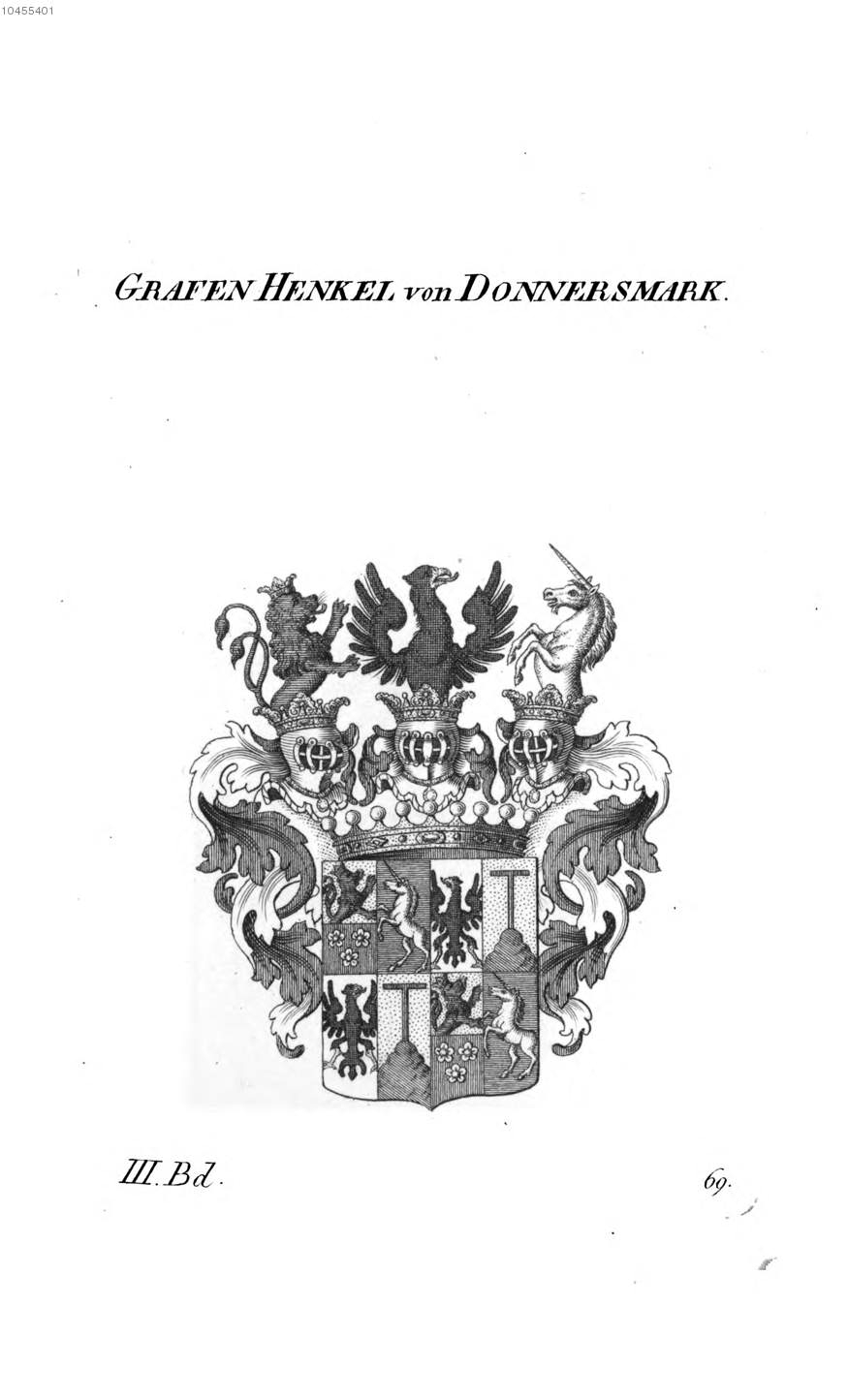 Henkel von Donnersmark — Tyroff オーストリア君主国紋章集の原図