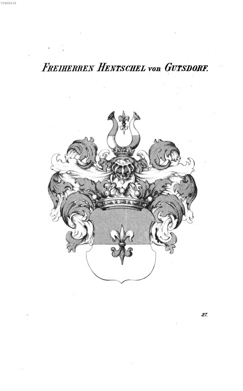 Hentschel von Gutsdorf — Tyroff オーストリア君主国紋章集の原図