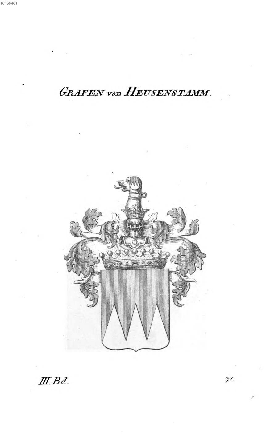 Heusenstamm — Tyroff オーストリア君主国紋章集の原図