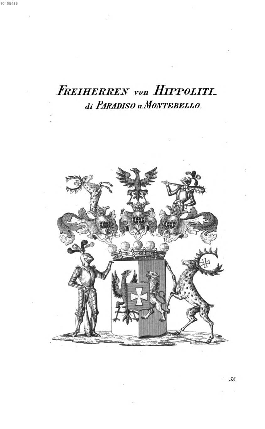 Hippoliti Di Paradiso und Montebello — Tyroff オーストリア君主国紋章集の原図