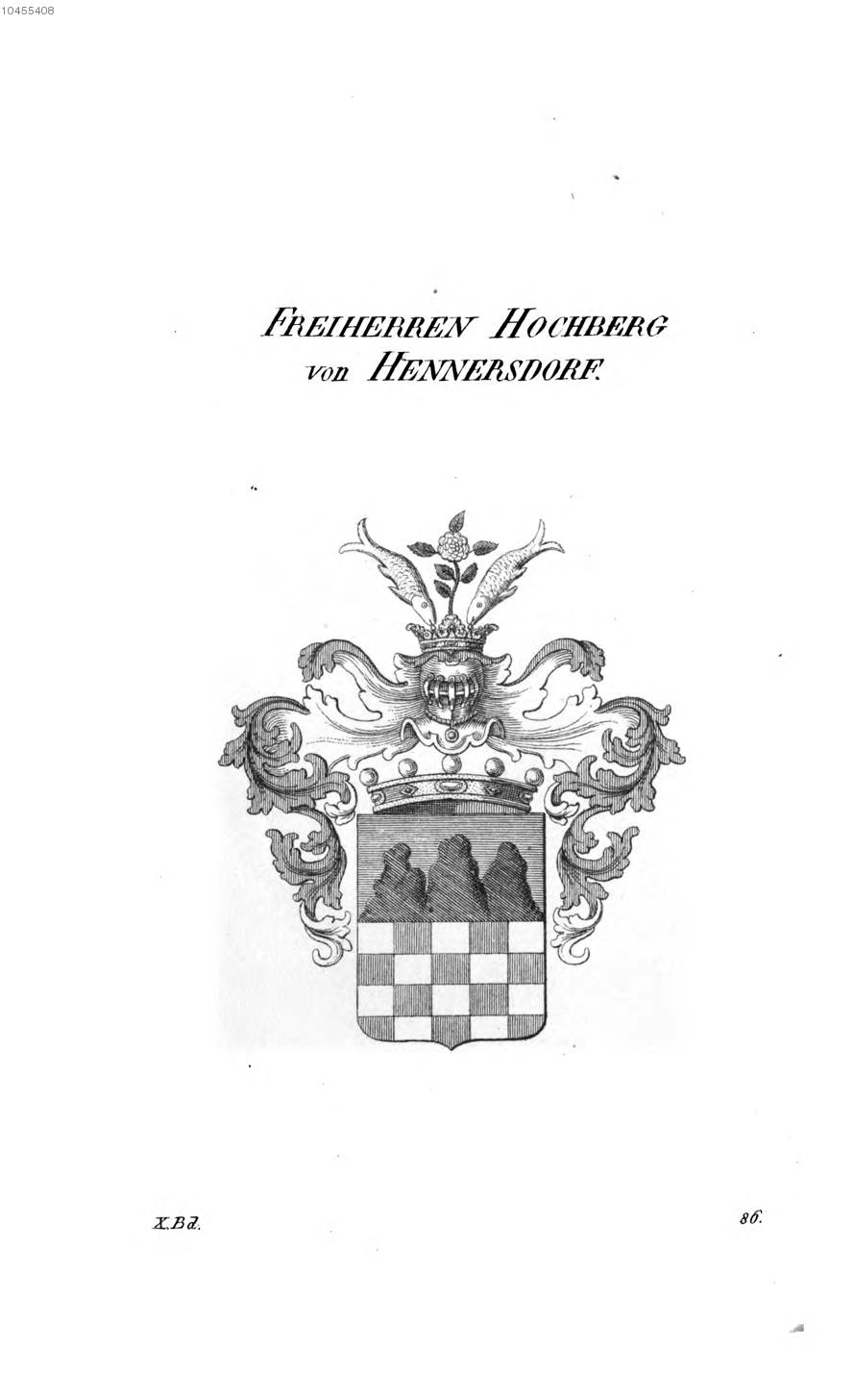 Hochberg von Hennersdorf — Tyroff オーストリア君主国紋章集の原図