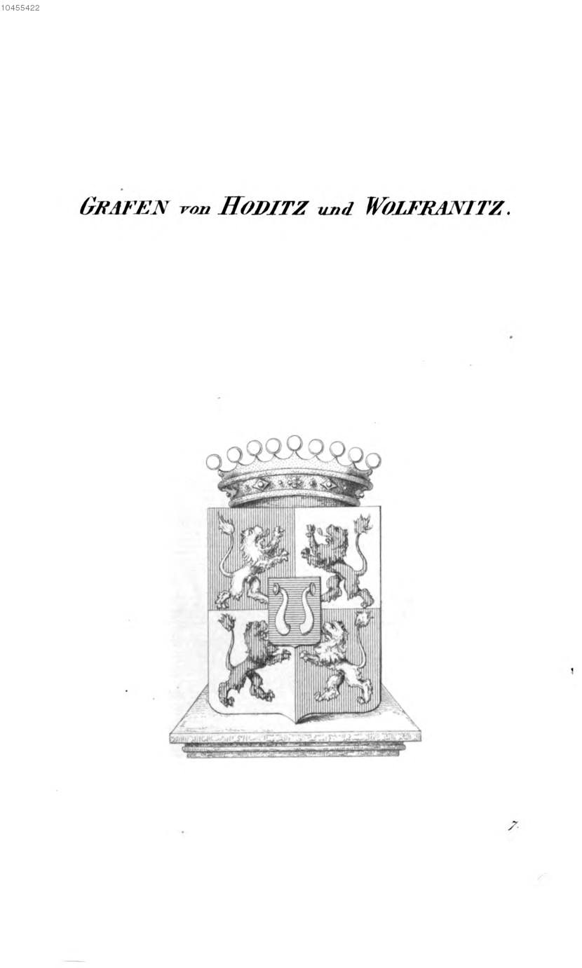 Hoditz und Wolfranitz — Tyroff オーストリア君主国紋章集の原図