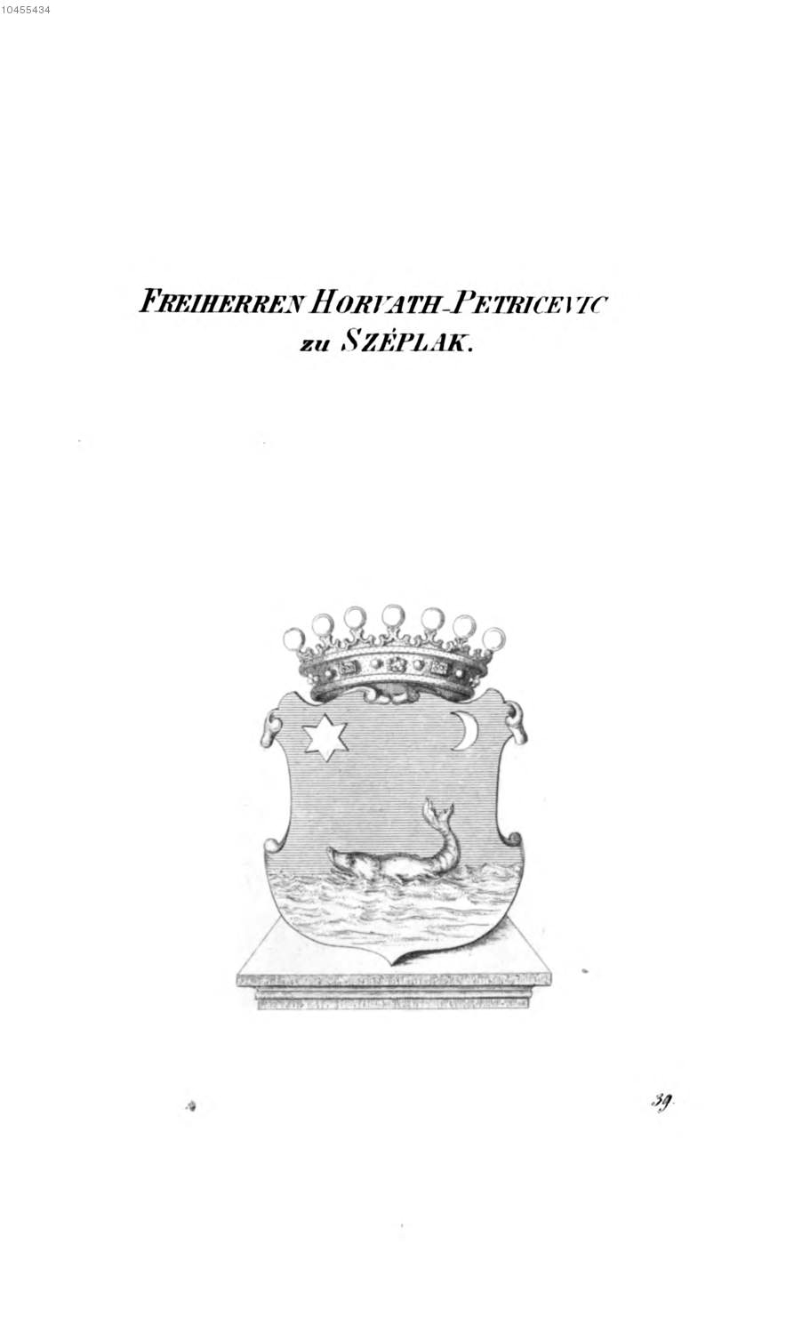 Horvath Petrichevich zu Szeplak 3 — Tyroff オーストリア君主国紋章集の原図
