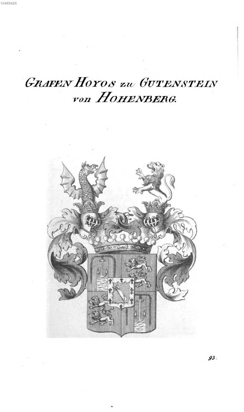 Hoyos zu Gutenstein von Hohenberg 3 — Tyroff オーストリア君主国紋章集の原図