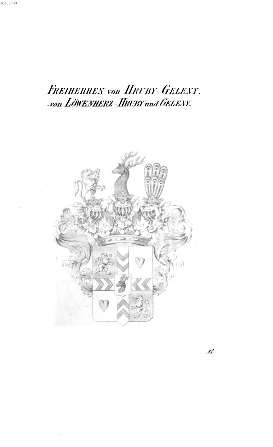 Hruby Geleny von Löwenherz Hruby und Geleny — Tyroff オーストリア君主国紋章集の原図