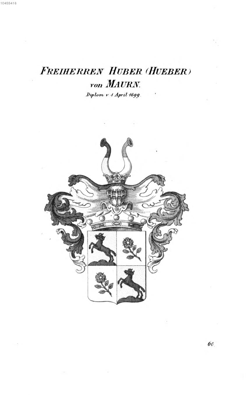 Huber Hueber von Maurn — Tyroff オーストリア君主国紋章集の原図