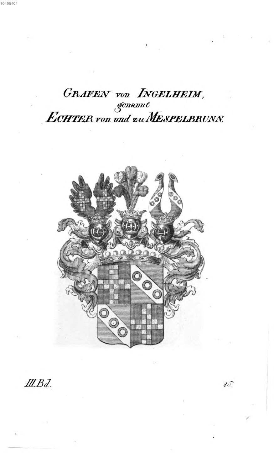 Ingelheim Echter von Mespelbrunn — Tyroff オーストリア君主国紋章集の原図