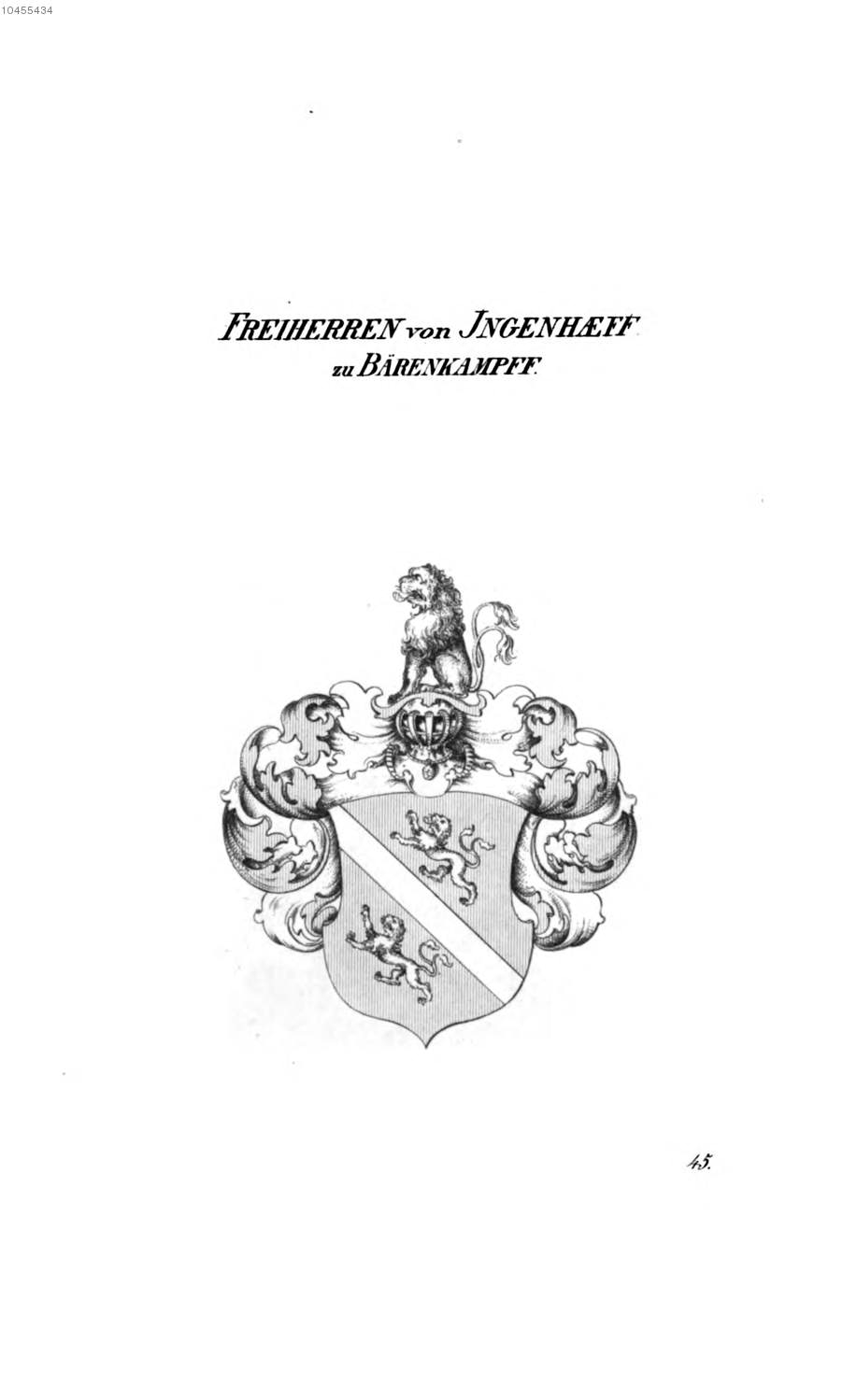Ingenhaeff zu Bärenkampff — Tyroff オーストリア君主国紋章集の原図