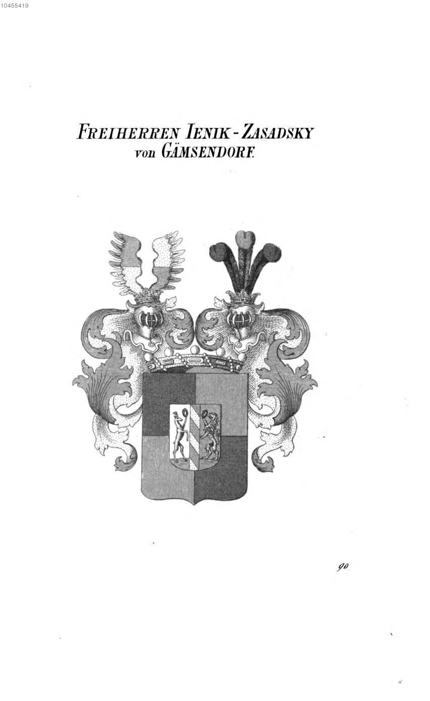 Jenik Zasadsky von Gämsendorf 1 — Tyroff オーストリア君主国紋章集の原図