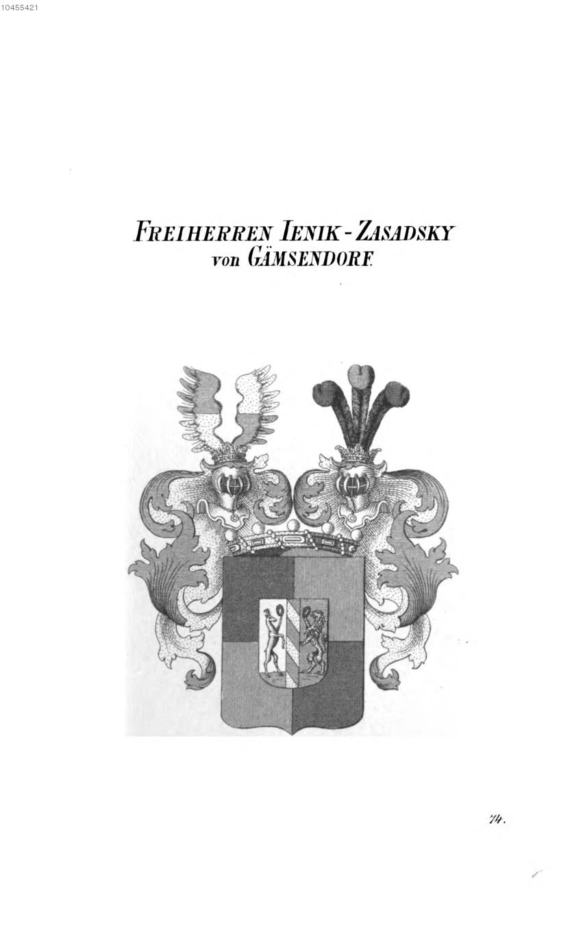 Jenik Zasadsky von Gämsendorf 2 — Tyroff オーストリア君主国紋章集の原図