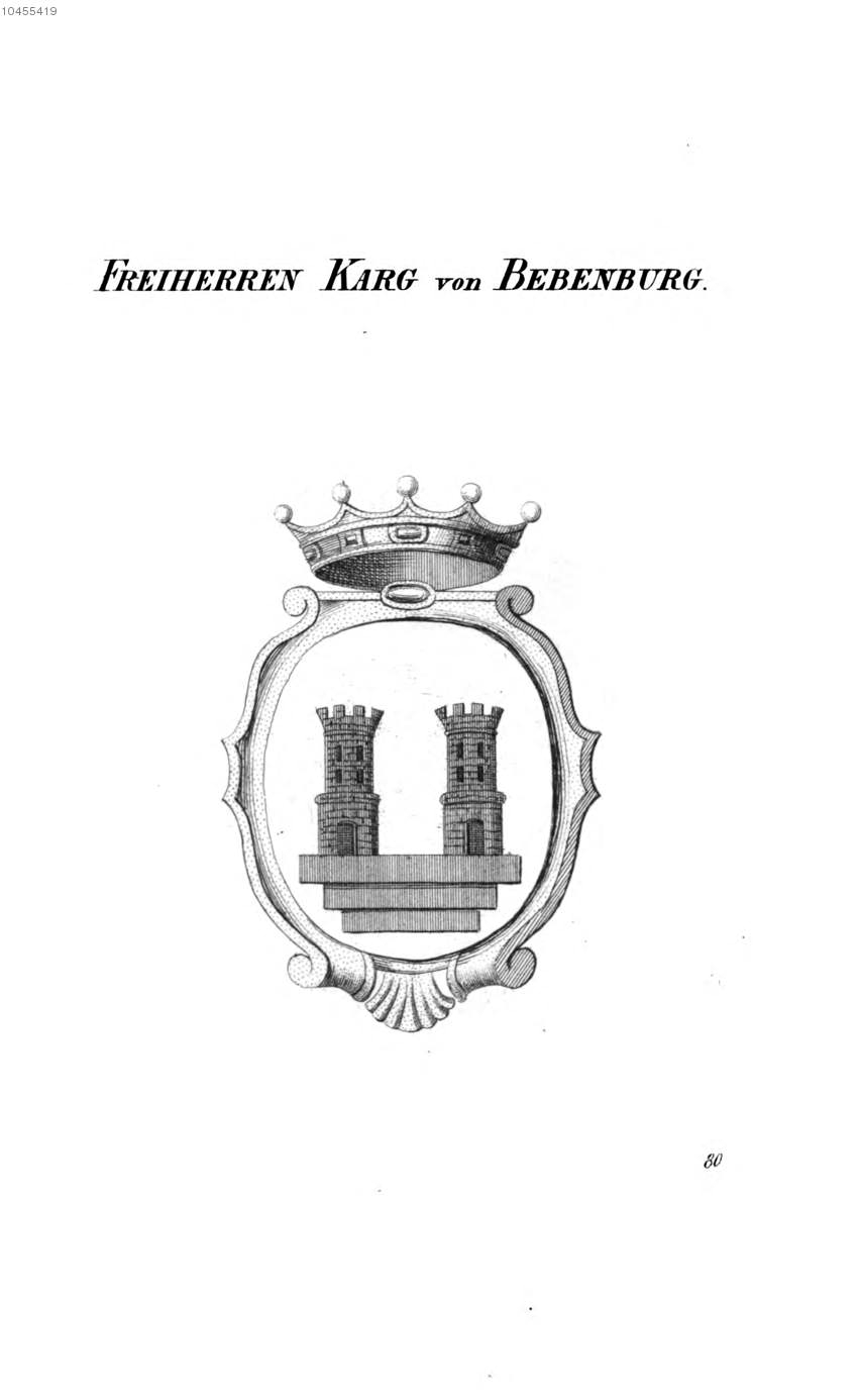 Karg von Bebenburg 2 — Tyroff オーストリア君主国紋章集の原図