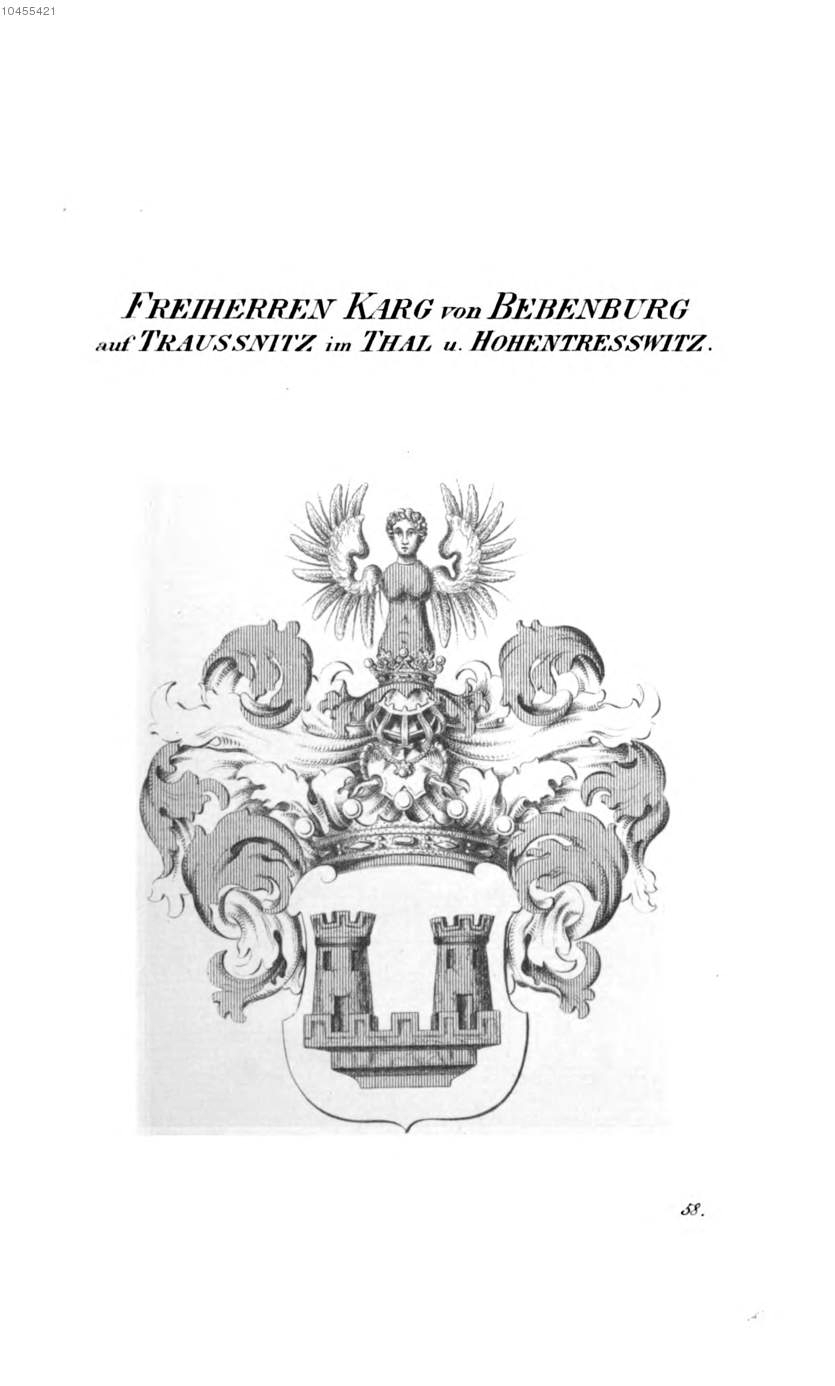 Karg von Bebenburg 3 — Tyroff オーストリア君主国紋章集の原図