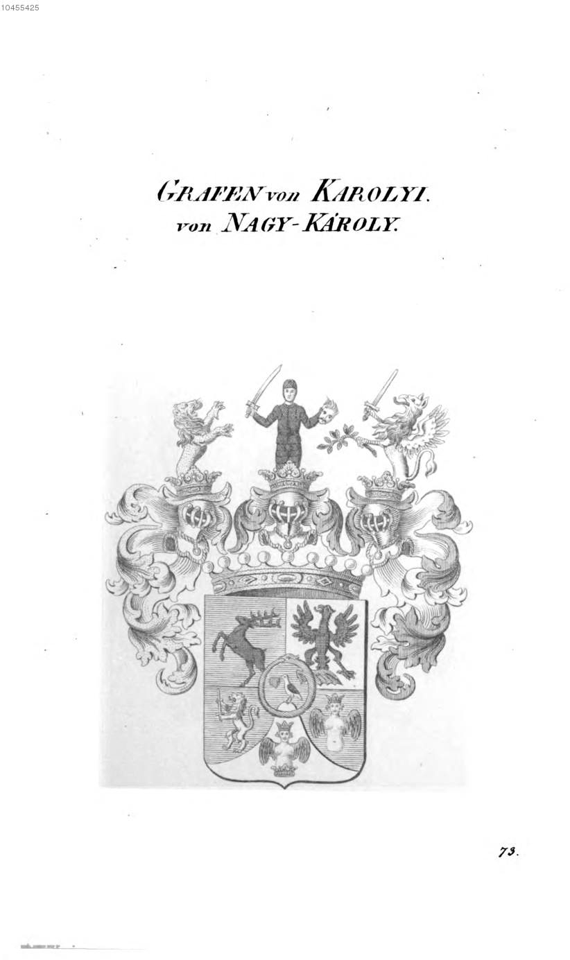 Karolyi von Nagy Karoly — Tyroff オーストリア君主国紋章集の原図