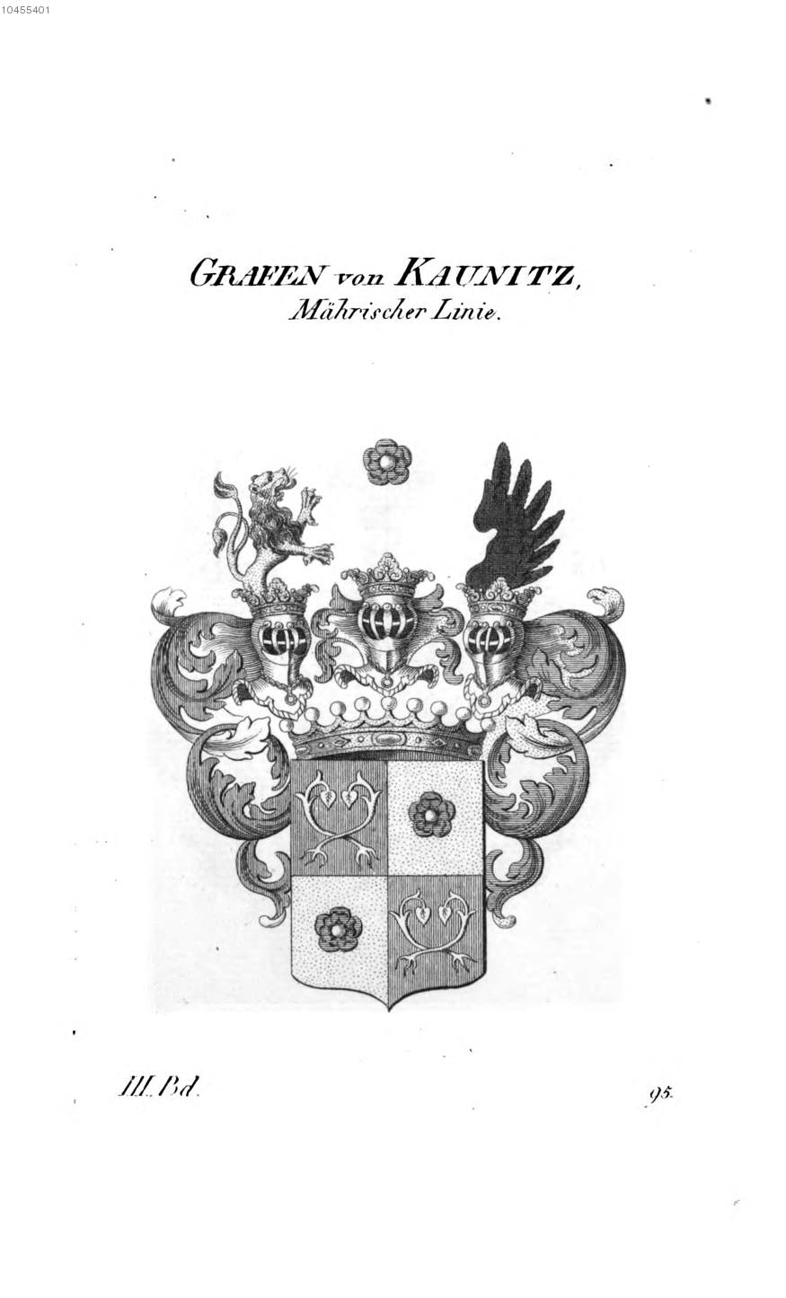 Kaunitz 1 — Tyroff オーストリア君主国紋章集の原図