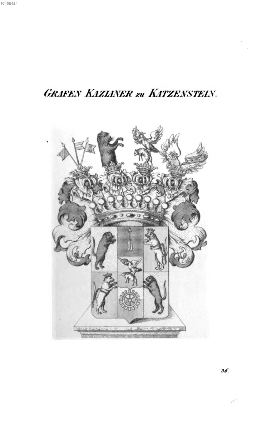 Kazianer zu Katzenstein 2 — Tyroff オーストリア君主国紋章集の原図