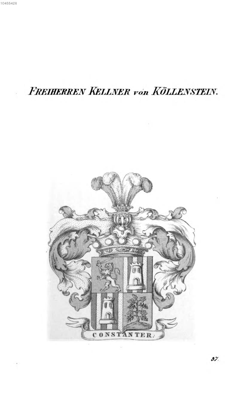 Kellner von Köllenstein — Tyroff オーストリア君主国紋章集の原図