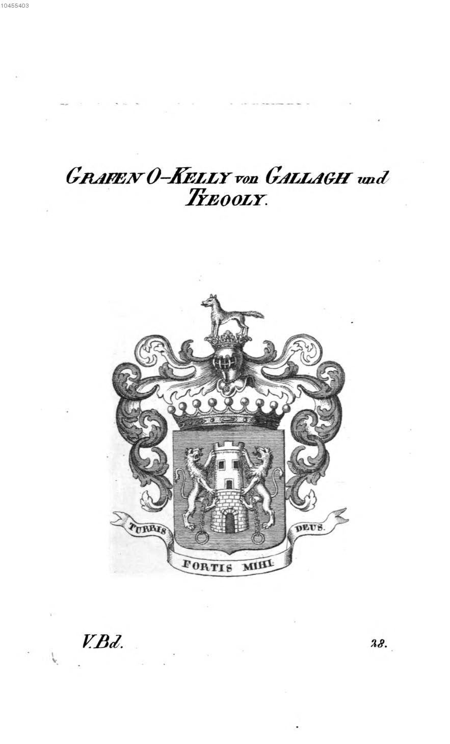 Kelly O Kelly von Gallagh — Tyroff オーストリア君主国紋章集の原図
