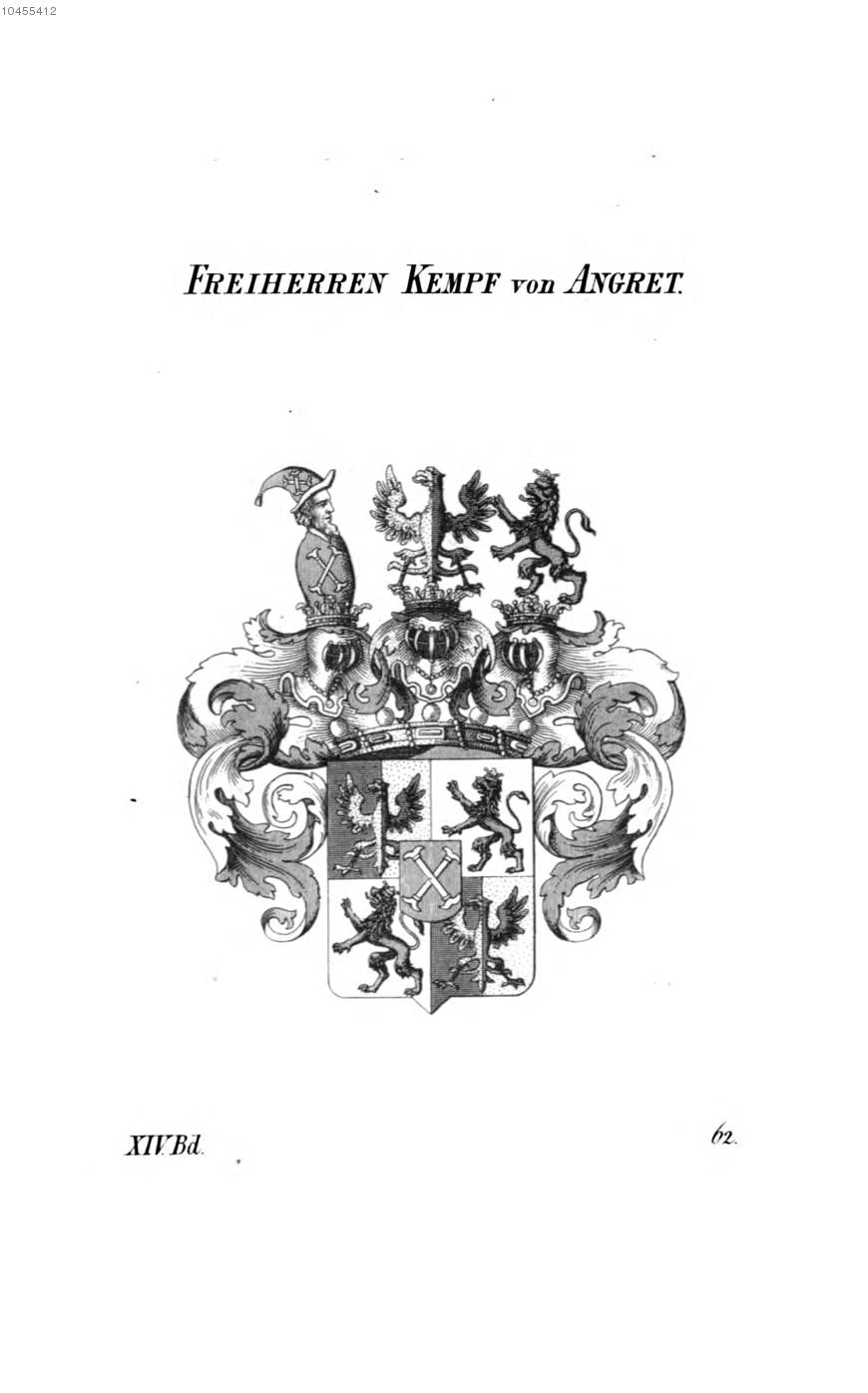 Kempf von Angret — Tyroff オーストリア君主国紋章集の原図