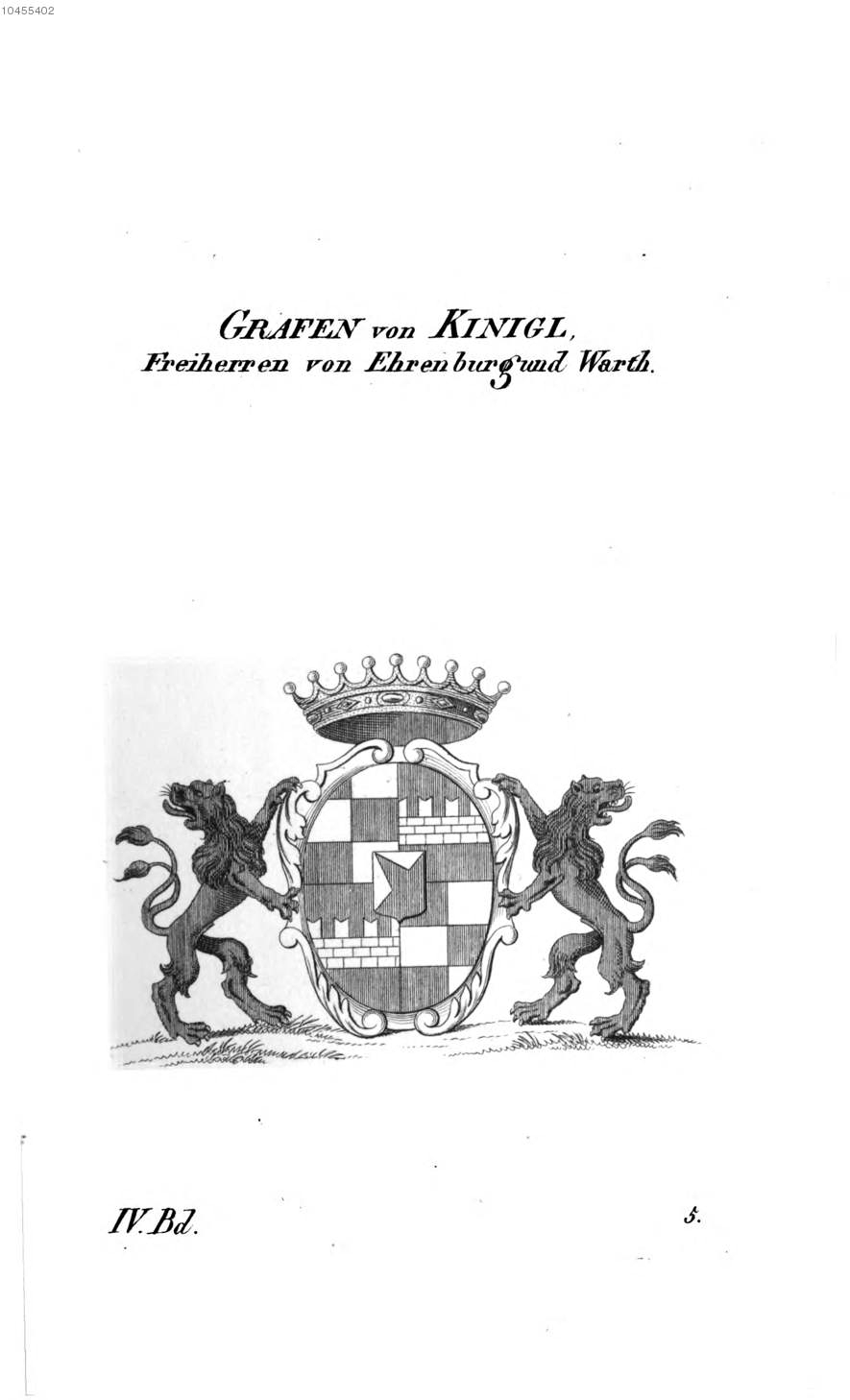 Kinigl Ehrenburg Warth — Tyroff オーストリア君主国紋章集の原図