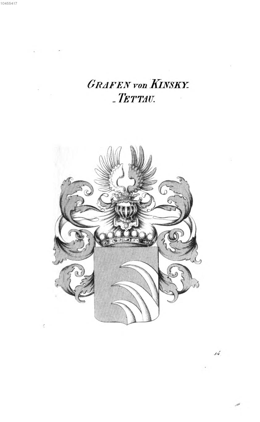 Kinsky Tettau 1 — Tyroff オーストリア君主国紋章集の原図