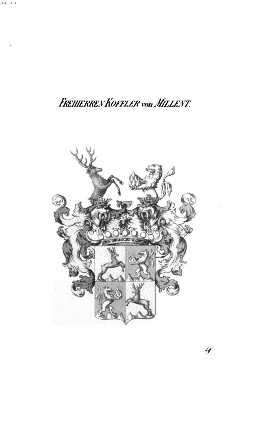 Koffler von Millent — Tyroff オーストリア君主国紋章集の原図