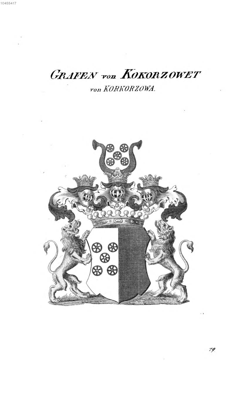 Kokorzowet von Korkorzowa — Tyroff オーストリア君主国紋章集の原図