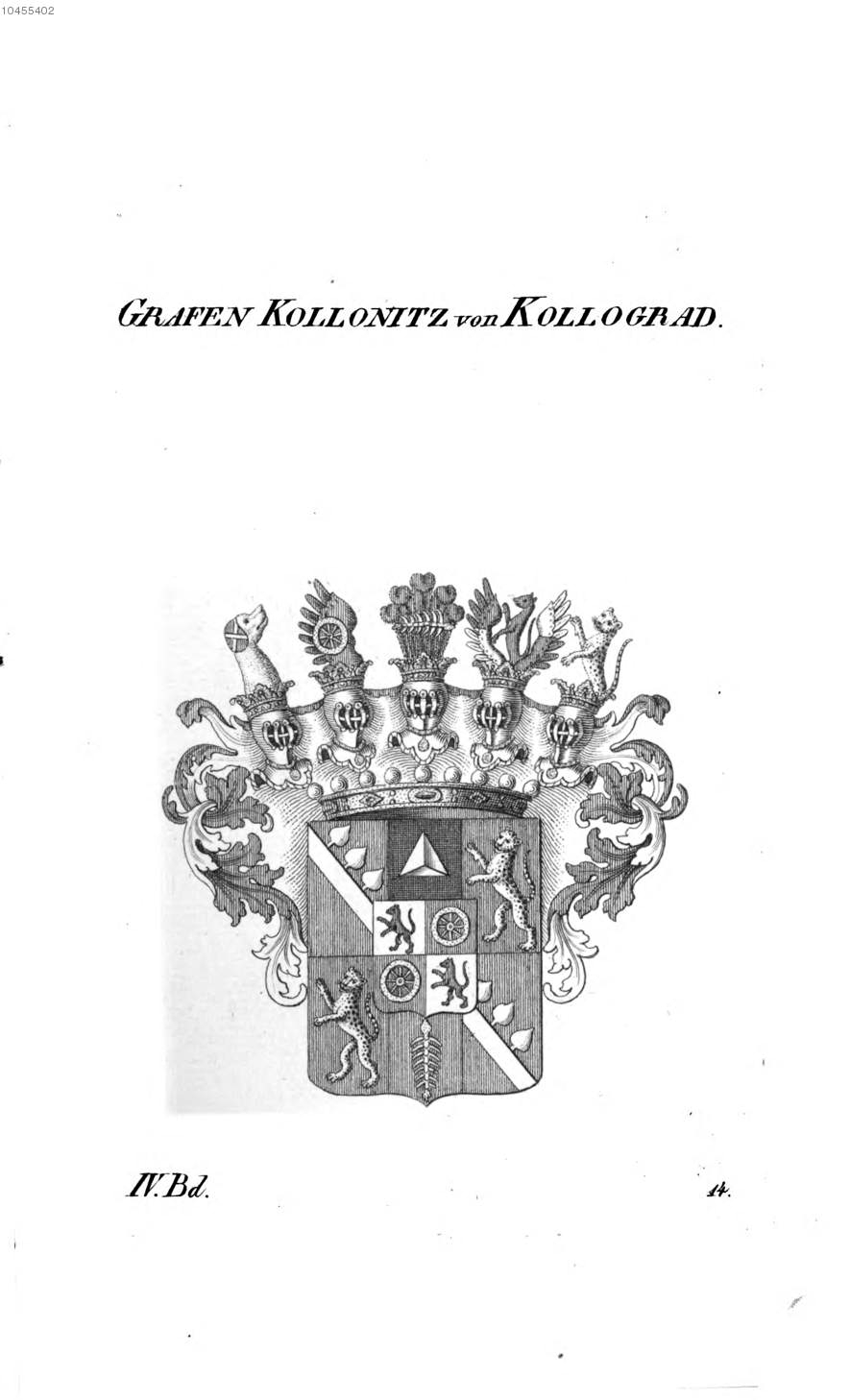 Kollonitz von Kollograd — Tyroff オーストリア君主国紋章集の原図