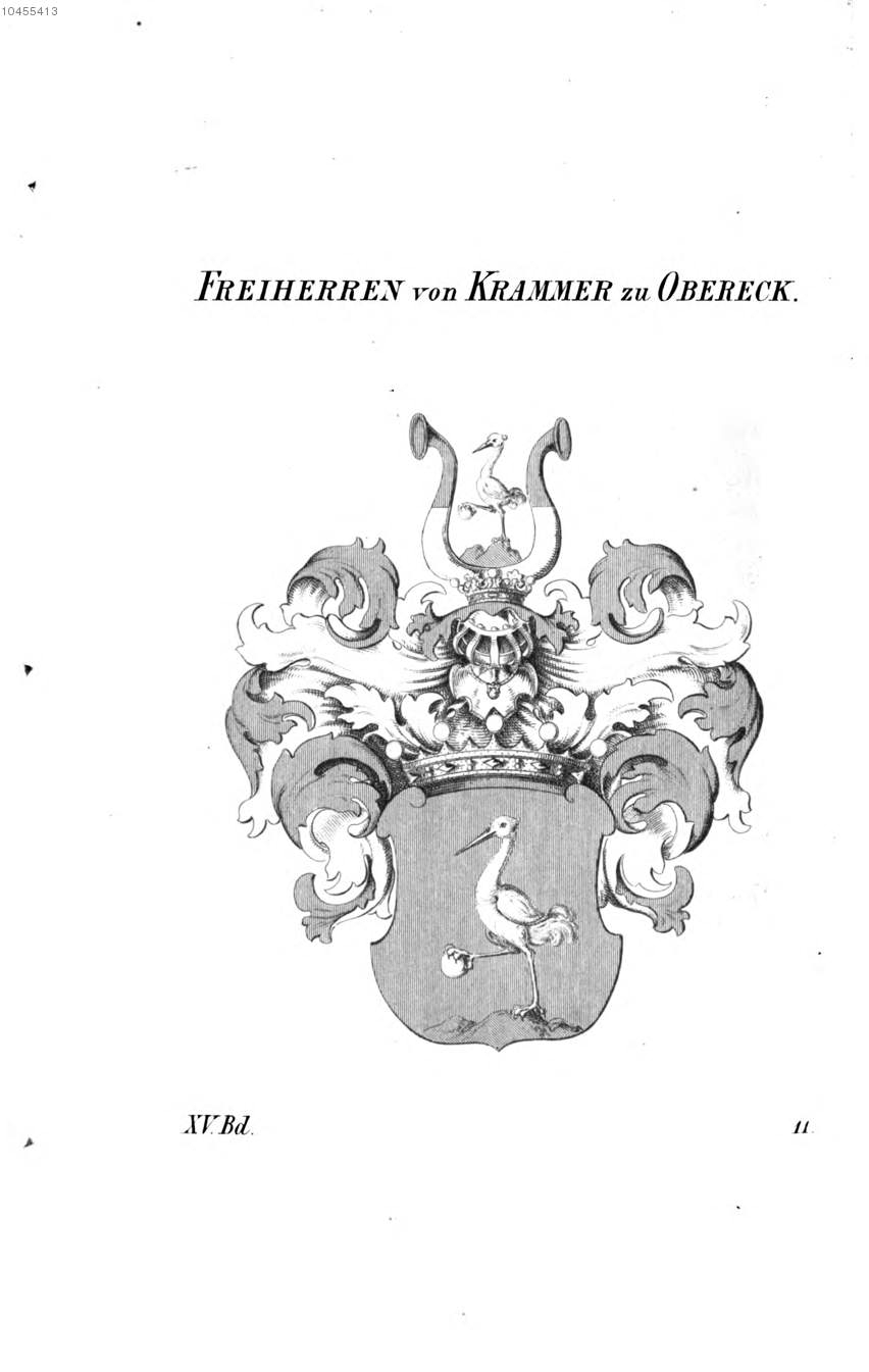 Krammer zu Obereck — Tyroff オーストリア君主国紋章集の原図