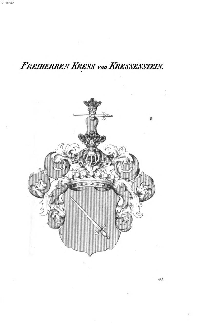 Kress von Kressenstein — Tyroff オーストリア君主国紋章集の原図