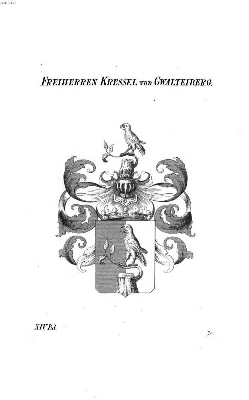 Kressel von Gwalteiberg — Tyroff オーストリア君主国紋章集の原図