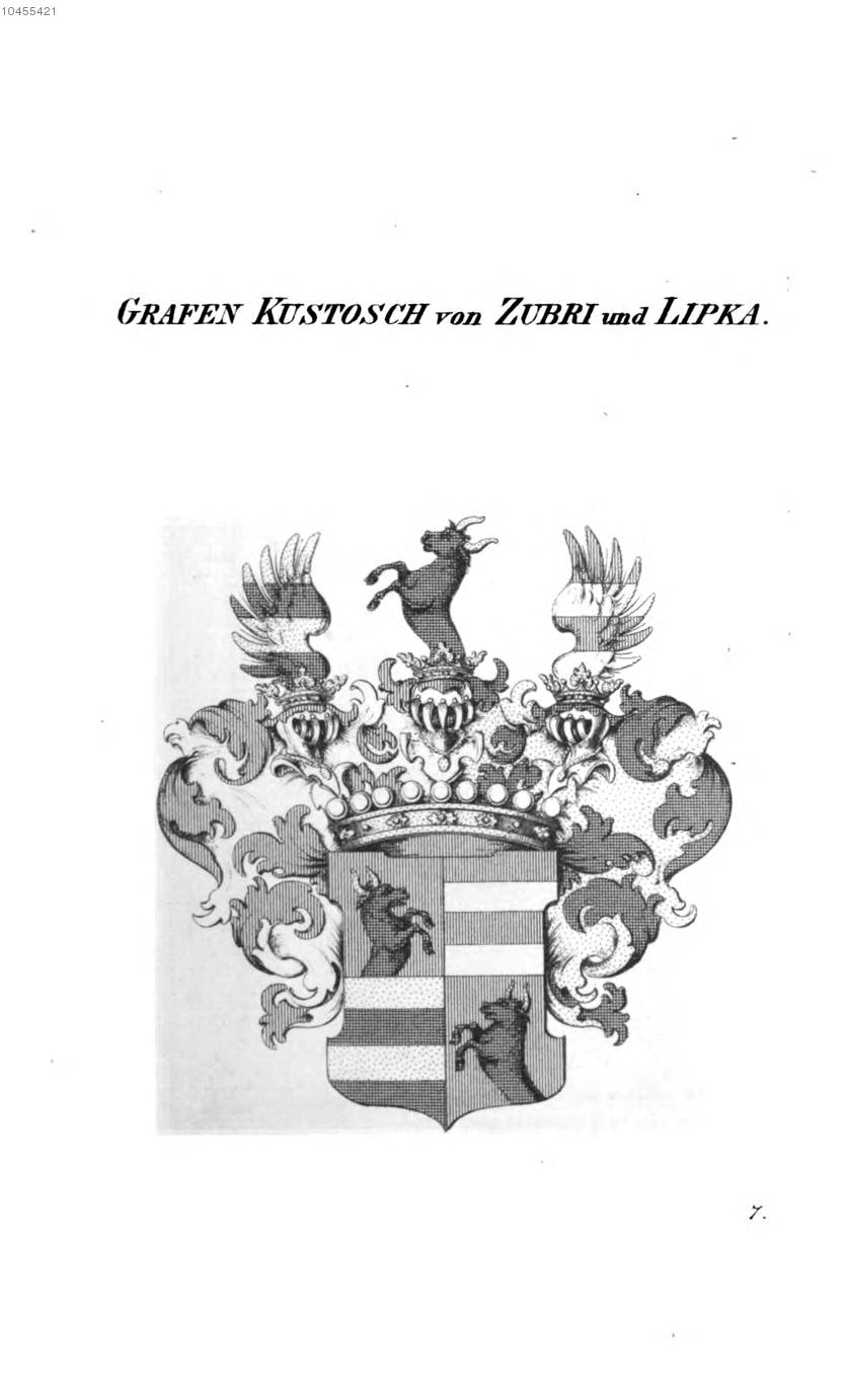 Kustosch von Zubri und Lipka — Tyroff オーストリア君主国紋章集の原図